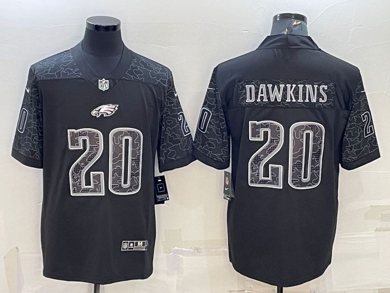 Men Philadelphia Eagles 20 Dawkins Black Reflector 2022 Nike Limited NFL Jersey